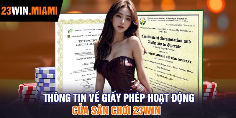 Thông tin về giấy phép hoạt động của sân chơi 23Win
